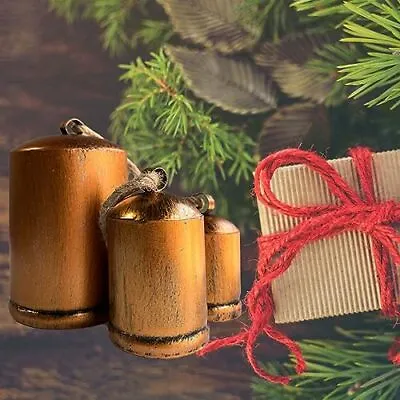 Set Of 3 Hanging Cow Bells Vintage Rustic Lucky Christmas Hanging Bells Handmade • $11.54