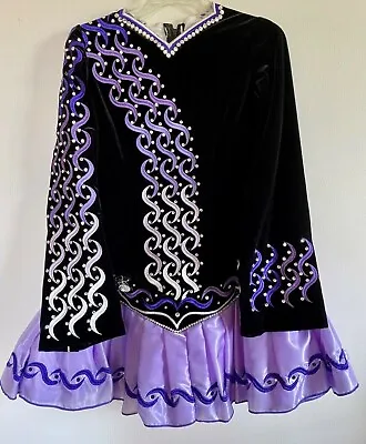 Lavender Black Velvet Irish Dance Solo Dress U14+ • $325