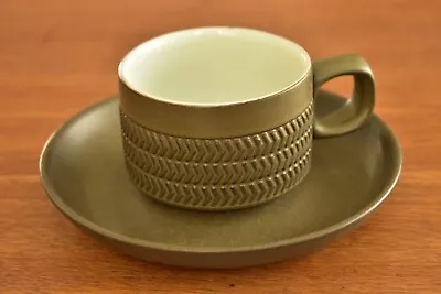 Denby Chevron Espresso Coffee Cup & Saucer Excellent • £4.99