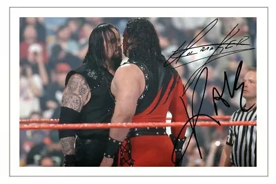 THE UNDERTAKER & KANE Signed Autograph 12x8 PHOTO Signature Print WWE WRESTLING • £6.90