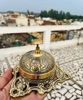 Table Desk Bell Antique Vintage Brass Hotel Service Ornate Reception Counter • $36.66