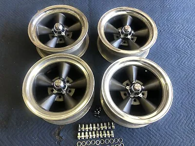 RARE VINTAGE SET  TORQUE THRUST STYLE POLISHED LIP 15x6 FORD 4 1/2 MOPAR • $1399