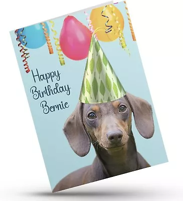 Personalised Pet Happy Birthday Card DOG MUM / DAD Dachshund ANY NAME / Age • £3.86