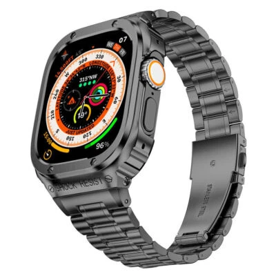 $59.99 • Buy Stainless Watch Band Strap + Steel Case For Apple Watch Serie 8 Ultra 7 6 5 4 SE