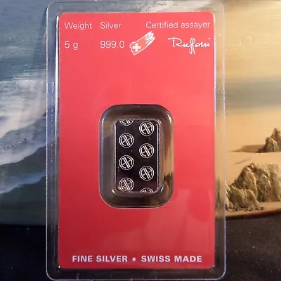 £11.19 • Buy SWISS 999.0 FINE SILVER BULLION INGOT 5g. ARGOR-HERAEUS