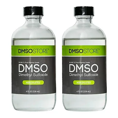 DMSO 4 Oz. Glass 2 Bottle Non-diluted 99.995% Low Odor Pharma Grade Liquid • $22.99
