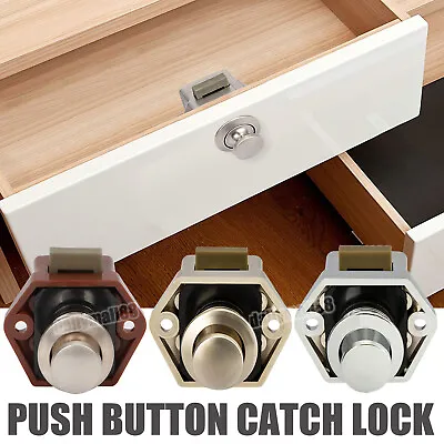 Mini Push Button Catch Lock Door Drawer Cabinet Cupboard Camper Latch Knob Locks • £55.99