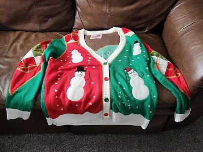 XL Tipsy Elves Cardigan Sweater Mens Snowman Christmas  • $25