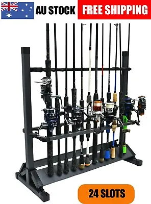 $51.99 • Buy ZXDIN3 Premium Heavy Duty Fishing Rod Rack Holder Stand | Hold Up To 24 Rod Pole