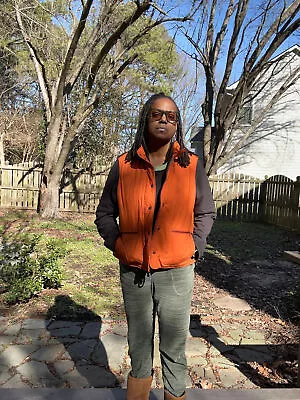 J. Crew Orange Puffer Vest W/ Hidden Hood- Size XL • $20