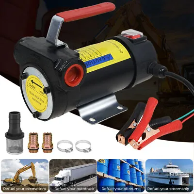 12V Electric Car Oil Diesel Fuel Bowser Transfer Pump Oil Petrol 40L/min 10GPM • £26.60