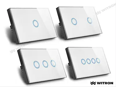 Touch Wall Light Switch LED 1/2/3/4 Gang 1way Touch Glass Switch AU Certified • $54.95