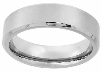 Titanium Ring Men Women Wedding Band Beveled Edge Brushed Finish Flat 6mm • $16.85