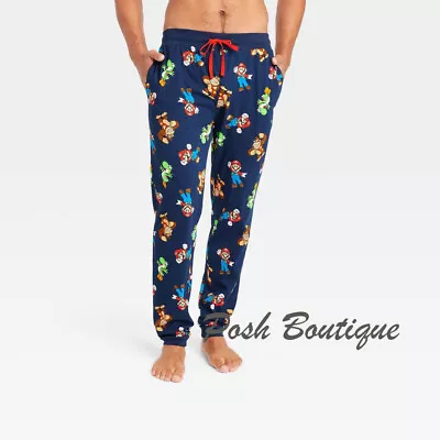 Mens Super Mario Bros. Pajama Pants Sleep Nintendo Game Luigi S M L XL Lounge • $29.90