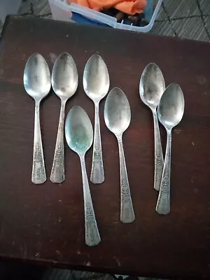 Oneida DEBONAIR Set Of 7 Spoons Vintage Silverplate Flatware Lot  • $19.99