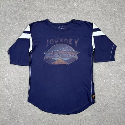 Journey Trunk LTD T Shirt Womens Size S Blue Short Sleeve Crew Neck Band Ladies • $19.79