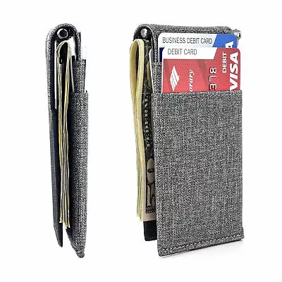 The Latcher Minimalist Wallet & Card Case Companion; Grey Luxe/Synthetic Leather • $15.99