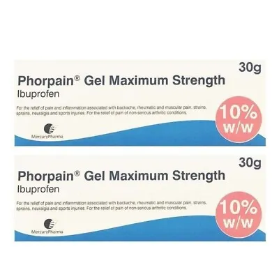 2 X 30g Phorpain 10% Anti Inflammatory Sprains Pain Relief Gel - (2 X 30g) • £9.99