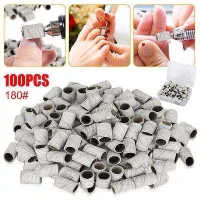 100PCS 180# Sanding Bands Set Nail Drill Machine Bits Manicure Pedicure Tool Set • $8.48