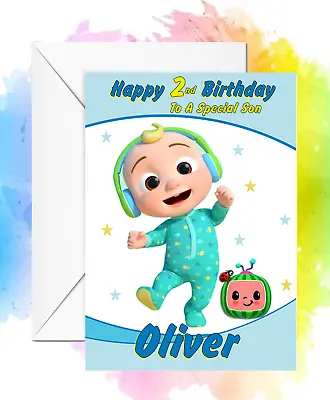 Personalised Birthday Card Coco Melon Son Daughter Any Name/relation/age • £2.99