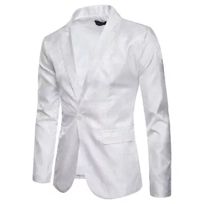 Mens Business Formal Lapel Blazer Jacket Casual Floral Party Suit Coats Tops • $36.99