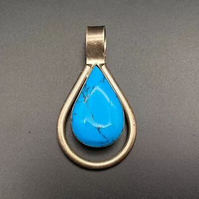 Vintage Mexico Turquoise Sterling Silver Pendant • $85