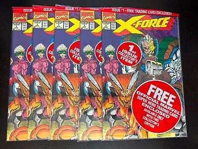 X-FORCE #1 (Marvel 1991) -- All 5 Cards SEALED -- ALL Negative VARIANTS Full Set • $33.74