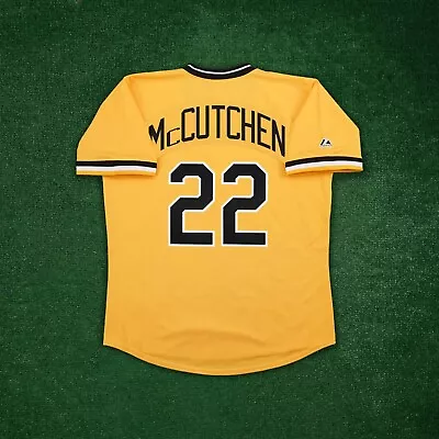 Andrew McCutchen Pittsburgh Pirates Cooperstown Men's Gold Throwback Jersey • $139.99