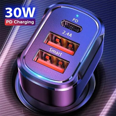 USB Car Charger Cigarette Lighter Socket Dual Adapter For Apple IPhone Samsung • £9.60