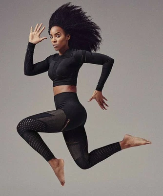 $54.99 • Buy FABLETICS TV KELLY ROWLAND OUTFIT MESH DESIGNER ATHLEISURE TOP Legging L GUC