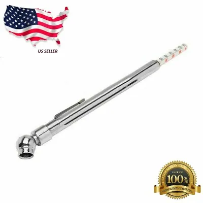 Silverline Tyre Pressure Gauge 10 - 100 PSI Car Bike Van Push Fit Schrader Valve • $2.99