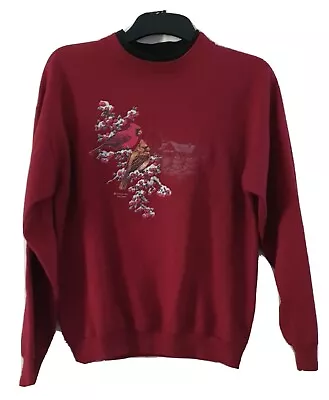 $14.66 • Buy Vintage Grandma Sweater Burgundy Floral Morning Sun Granny Pullover UK Size 12