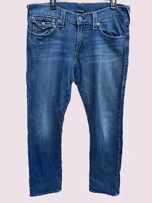 True Religion Jeans Denim Mens 36x30 Made In USA Ricky With Flap Some Stains • $39.99