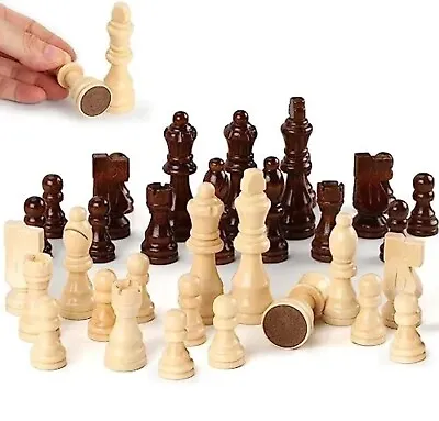 Magnetic Wooden Chess Pieces Only 3  Large King Chess Pieces Weighted • $10