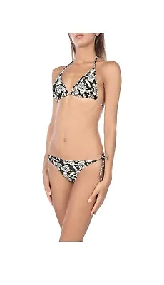 MOSCHINO SWIMSUIT BLACK TOY BEAR PRINT TRIANGLE BIKINI Sz IT 38 US 4 • $99