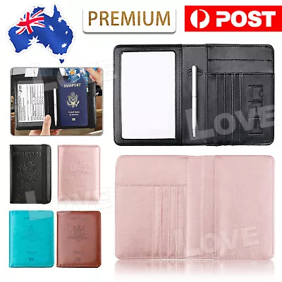 $7.95 • Buy RFID Blocking Passport Travel Wallet Holder Cards Cover Case Leather ID Card
