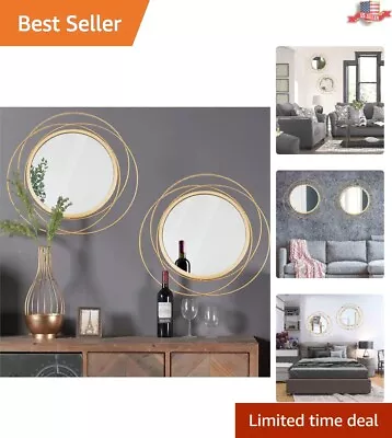 Artistic Circle Mirrors - Set Of 2 Decorative - 15.7'' - Versatile Wall Decor • $51.97