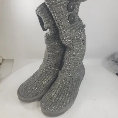 UGG 5819 Classic Cardy Knit Boots Womens Size 8 Gray • $49.99