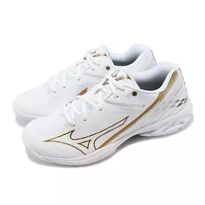 Mizuno Wave Claw 3 Wide White Gold Men Badminton Sports Shoes 71GA2443-41 • $124.99