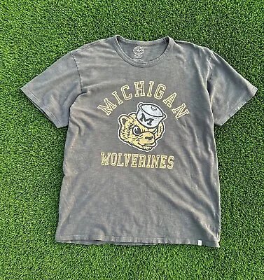 '47 Brand Vintage NFL Michigan Wolverines Fits Mens XL Grey T-Shirt • $19.99