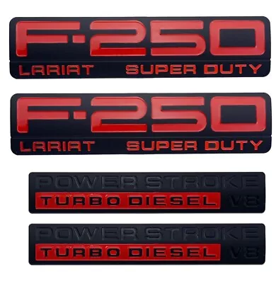 4x 05-07 F250 Lariat Super Duty Fender Emblem PowerStroke Turbo Diesel V8 Bagde • $49.99