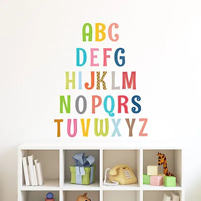 Decowall Uppercase Alphabet Capital Kids Removable Wall Stickers Decal DA-1701A • £13.99