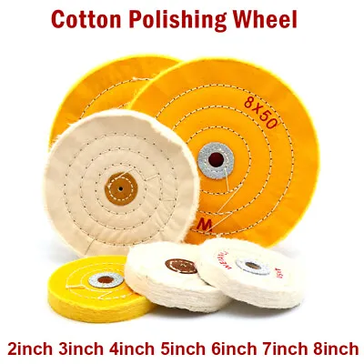 2-8   Series Cloth Buffing Polishing Wheel Arbor Buffer Polish Grinder Wheel Pad • $23.49