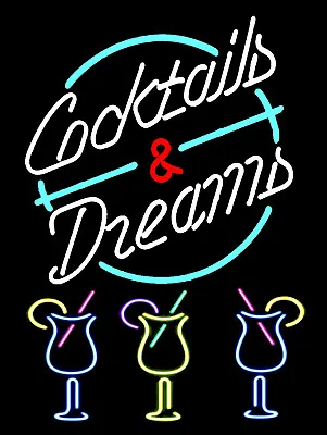 £4.45 • Buy Cocktails And Dreams, Retro Metal Aluminium Sign Vintage / Man Cave / Bar/ Pub