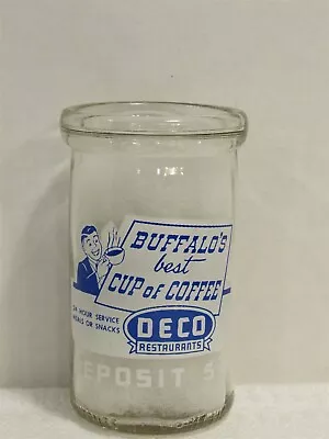 TRPHP Half Pint Coffee Jar Milk Bottle Dairy Deco Restaurants Buffalo NY 2-Color • $19.99