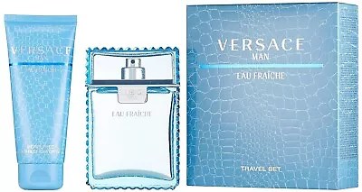 VERSACE EAU FRAICHE 2 Pcs GIFT SET Cologne For Men 3.4 Oz EDT Spray + SHOWER GEL • $59.95