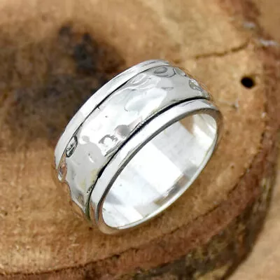 925 Sterling Silver Band& Spinner Meditation Handmade Ring Jewelry All Size-D14 • $12.36