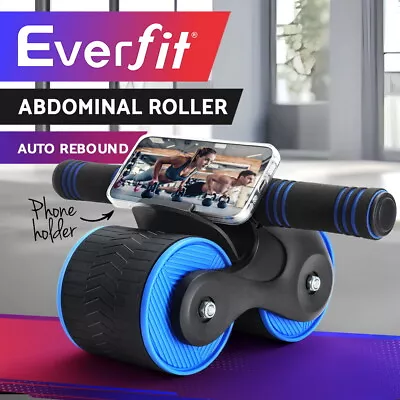 Everfit Ab Roller Automatic Rebound Abdominal Wheel Home Gym Workout Blue • $20.95