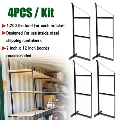 2 Pairs Cargo Shipping Container Shelving Shelf Brackets Powder Coated Universal • $279.99