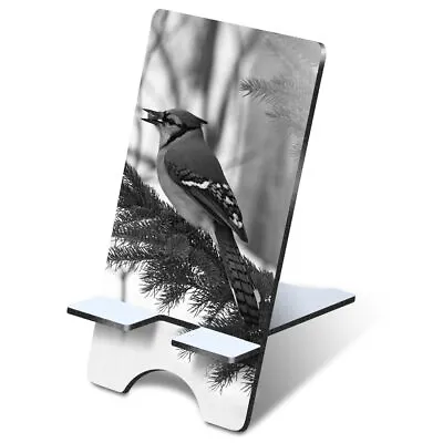 1x 3mm MDF Phone Stand BW - Blue Jay Bird Small Garden Birds #37528 • £5.99